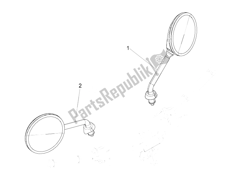 All parts for the Driving Mirror/s of the Piaggio Liberty 150 4T 3V IE LEM 2014