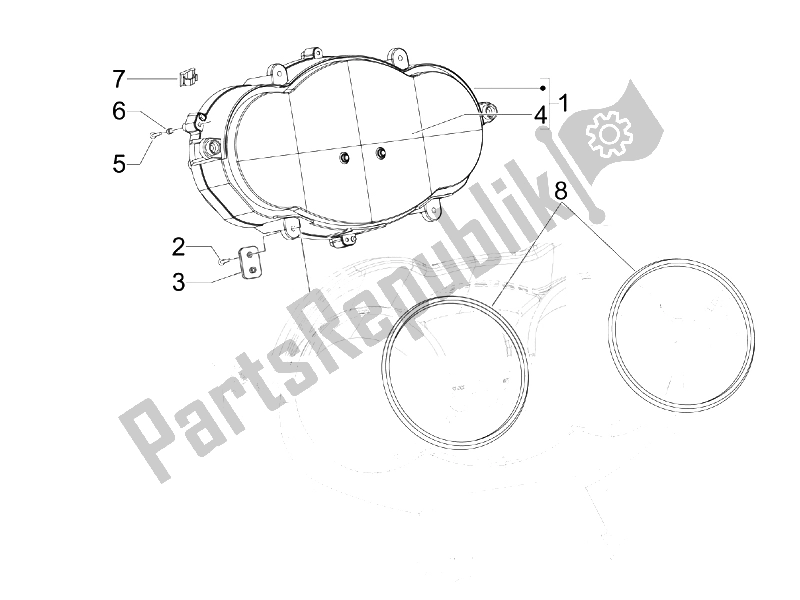 Todas las partes para Tablero Combinado De Medidor de Piaggio X EVO 250 Euro 3 2007