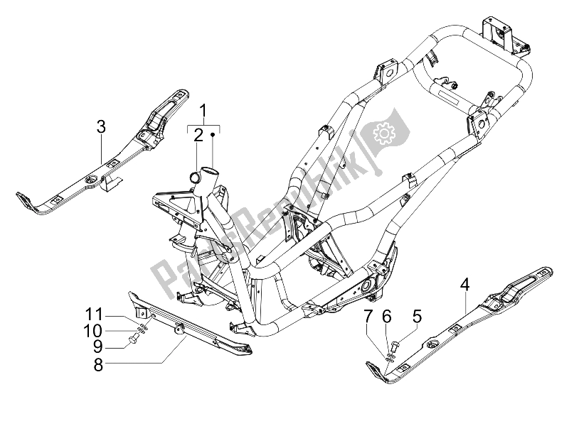 Alle onderdelen voor de Frame / Carrosserie van de Piaggio X7 125 Euro 3 2008