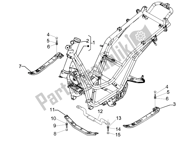 Toutes les pièces pour le Cadre / Carrosserie du Piaggio Beverly 250 Tourer E3 2007