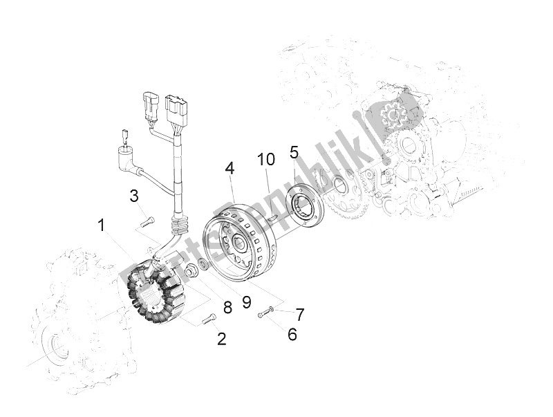 Todas las partes para Volante Magneto de Piaggio MP3 300 IE LT Touring 2011