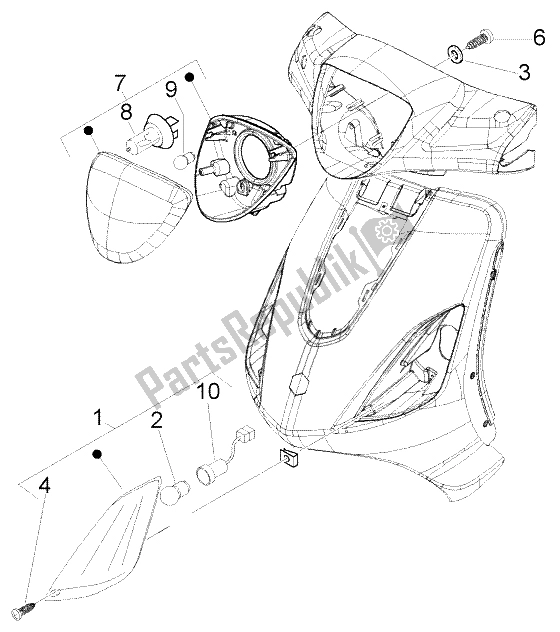 Todas las partes para Luces Delanteras de Piaggio FLY 150 4T 2009