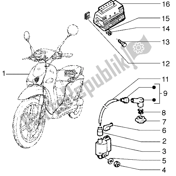 Tutte le parti per il Dispositivi Elettrici del Piaggio Liberty 50 2T 1997