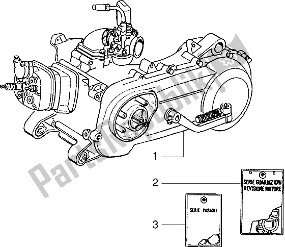All parts for the Engine of the Piaggio NRG MC2 50 1996