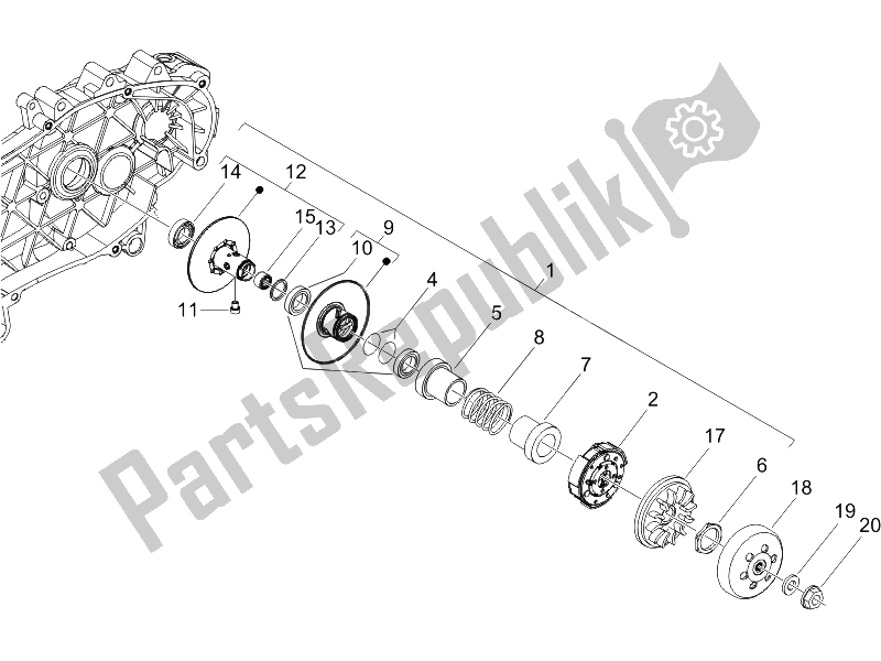 Tutte le parti per il Puleggia Condotta del Piaggio MP3 125 2006