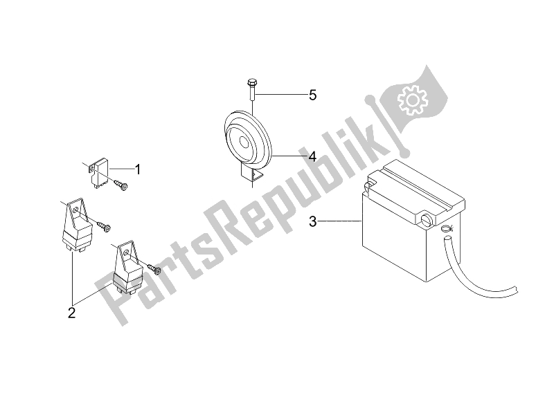 Toutes les pièces pour le Télécommandes - Batterie - Klaxon du Piaggio Carnaby 125 4T E3 2007