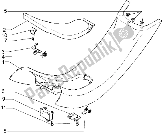 Todas las partes para Parte Central de Piaggio X9 500 2004