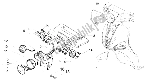 Toutes les pièces pour le Feux Avant du Piaggio Liberty 50 2T RST PTT AU D 2004