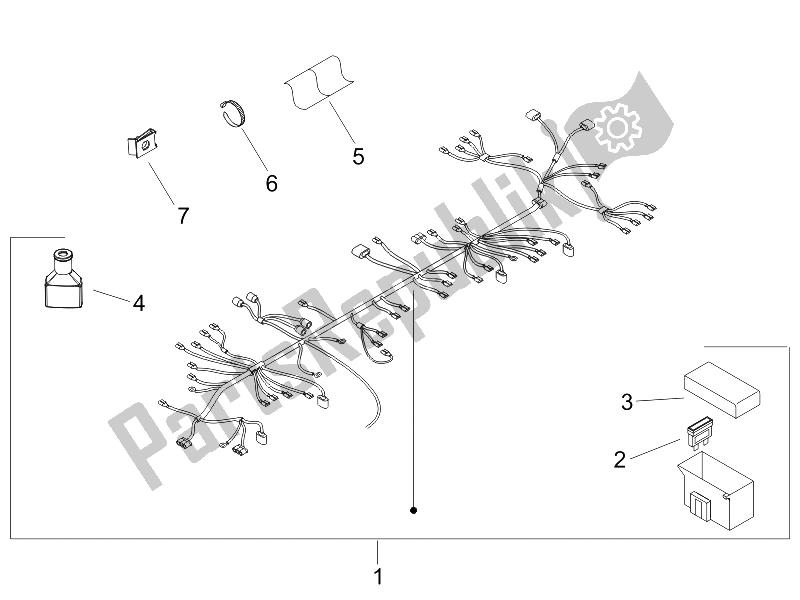 All parts for the Main Cable Harness of the Piaggio ZIP 50 SP Euro 2 2006