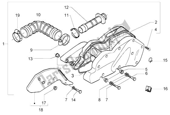 Todas las partes para Filtro De Aire de Piaggio X9 200 Evolution 2004