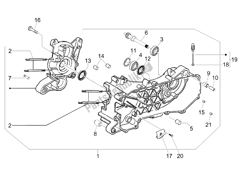 Toutes les pièces pour le Carter du Piaggio ZIP 50 2006