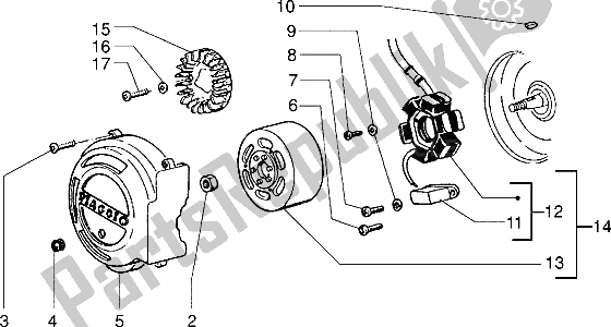 Tutte le parti per il Volano Magneto del Piaggio NRG Extreme 50 1999