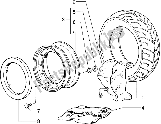 All parts for the Wheel of the Piaggio Skipper 125 1995