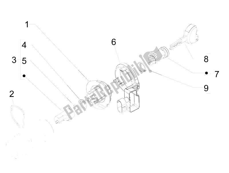 All parts for the Locks of the Piaggio Liberty 125 4T 3V IE E3 2014