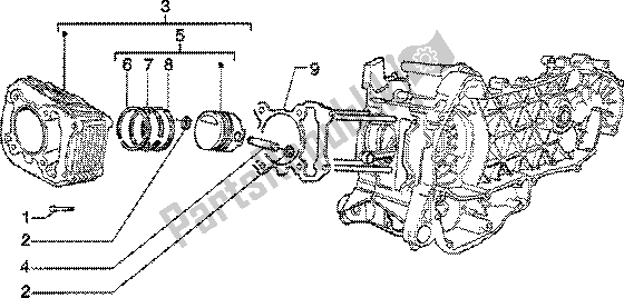 Alle onderdelen voor de Cilinder-zuiger-polspen, Assy van de Piaggio Skipper 150 4T 2000