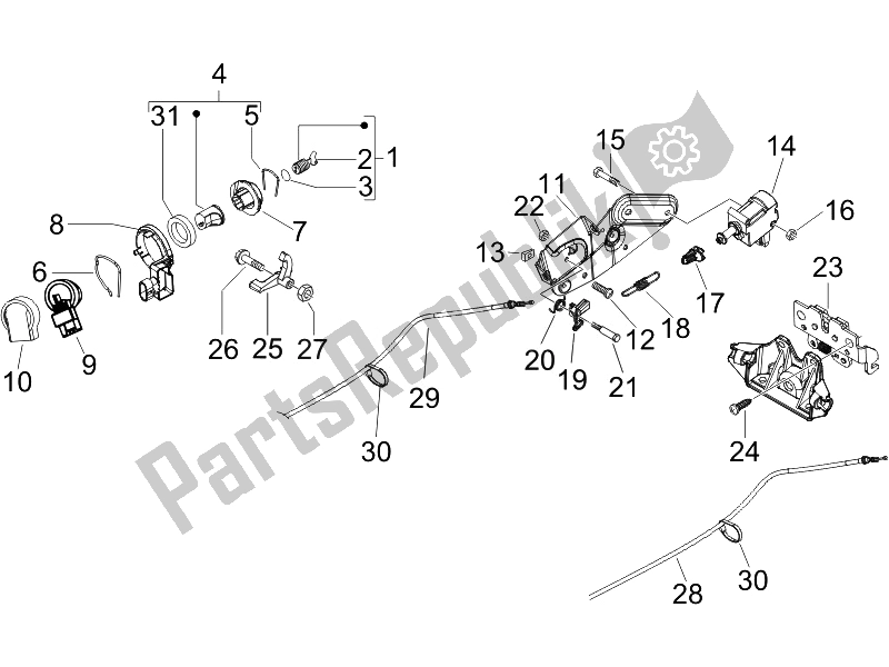 Toutes les pièces pour le Serrures du Piaggio Beverly 125 Sport E3 2007