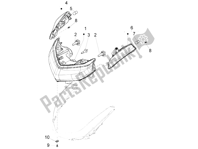 Todas las partes para Faros Delanteros - Luces Intermitentes de Piaggio X 10 500 4T 4V I E E3 2012