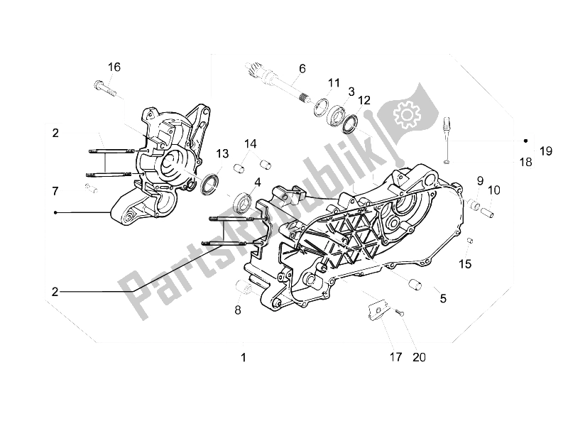 Toutes les pièces pour le Carter du Piaggio Liberty 50 4T Delivery TNT 2009