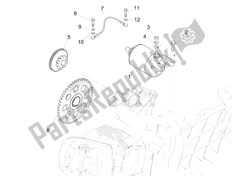 Toutes les pièces pour le Stater - Démarreur électrique du Piaggio FLY 125 4T 3V IE E3 DT 2014
