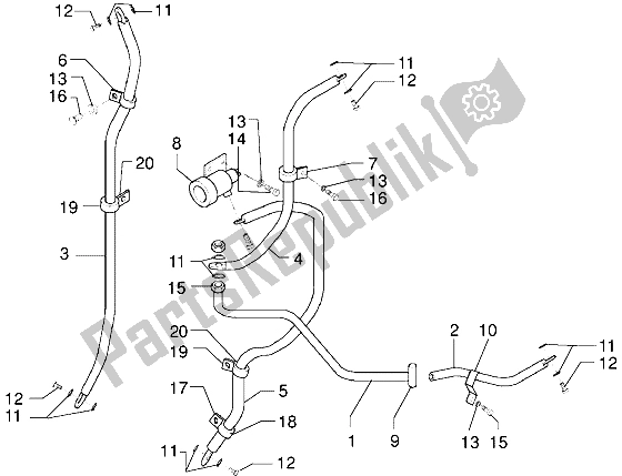 All parts for the Brake Piping of the Piaggio X9 125 2000