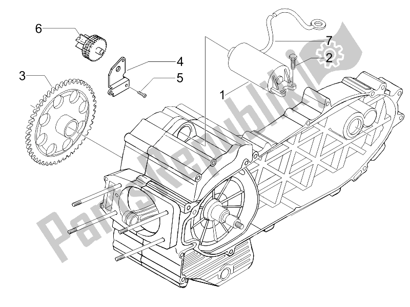 All parts for the Stater - Electric Starter of the Piaggio X8 400 IE Euro 3 UK 2006