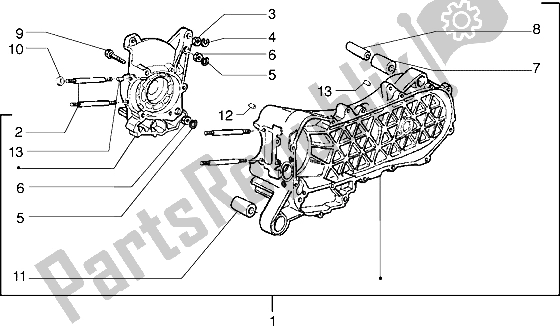 Toutes les pièces pour le Carter du Piaggio Free 100 2004