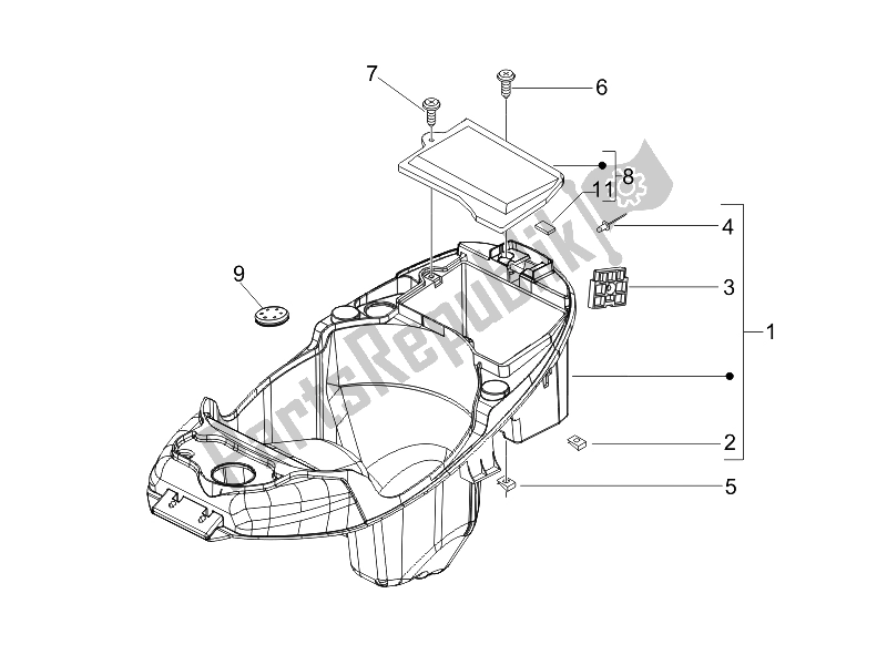 Toutes les pièces pour le Logement De Casque - Sous La Selle du Piaggio Liberty 50 2T UK 2007