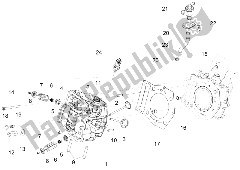 Tutte le parti per il Unità Principale - Valvola del Piaggio MP3 500 Sport ABS USA 2015