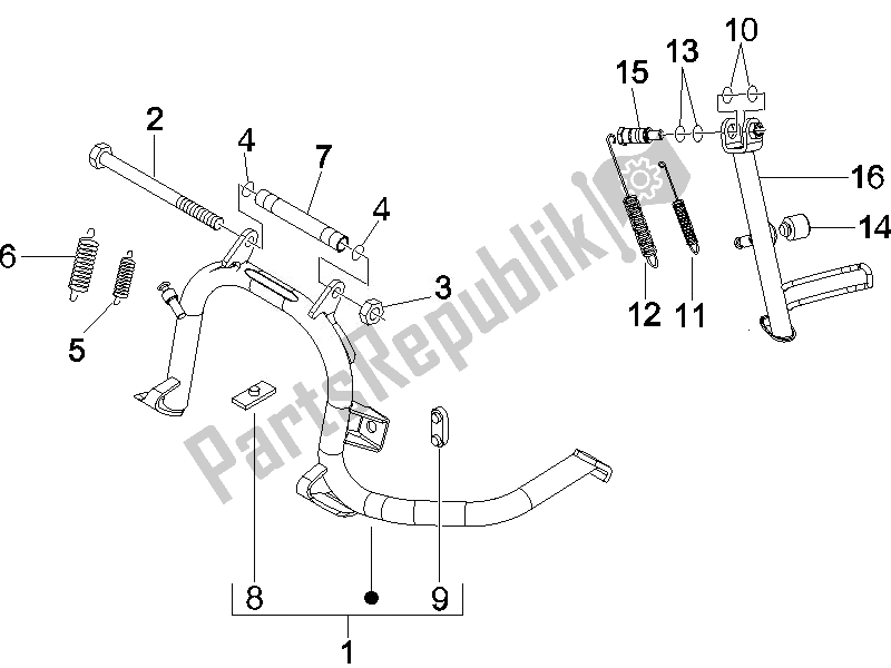 Todas las partes para Soporte / S de Piaggio X8 125 Premium Euro 3 UK 2007