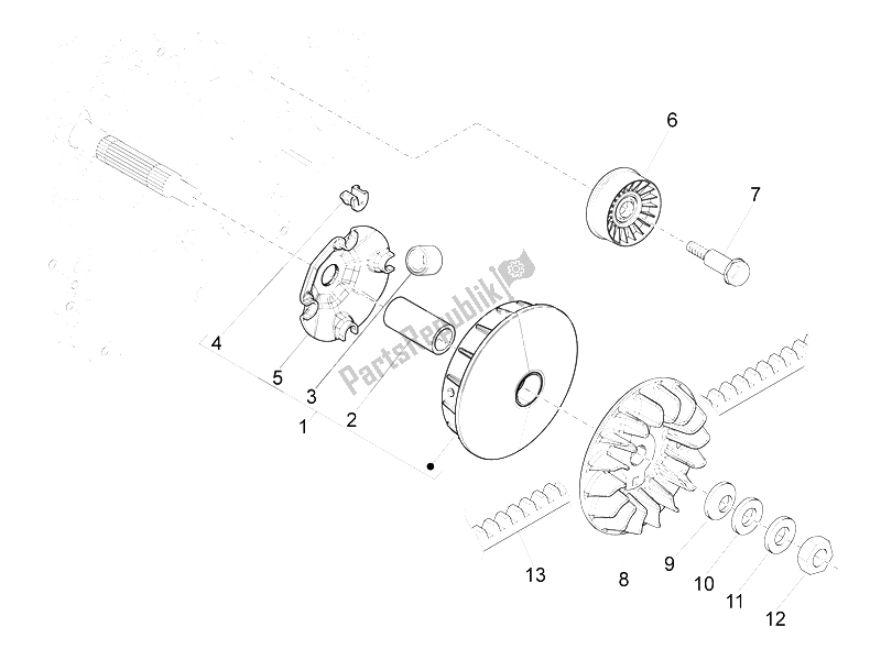 Todas las partes para Polea Motriz de Piaggio MP3 500 Sport Business ABS USA 2015