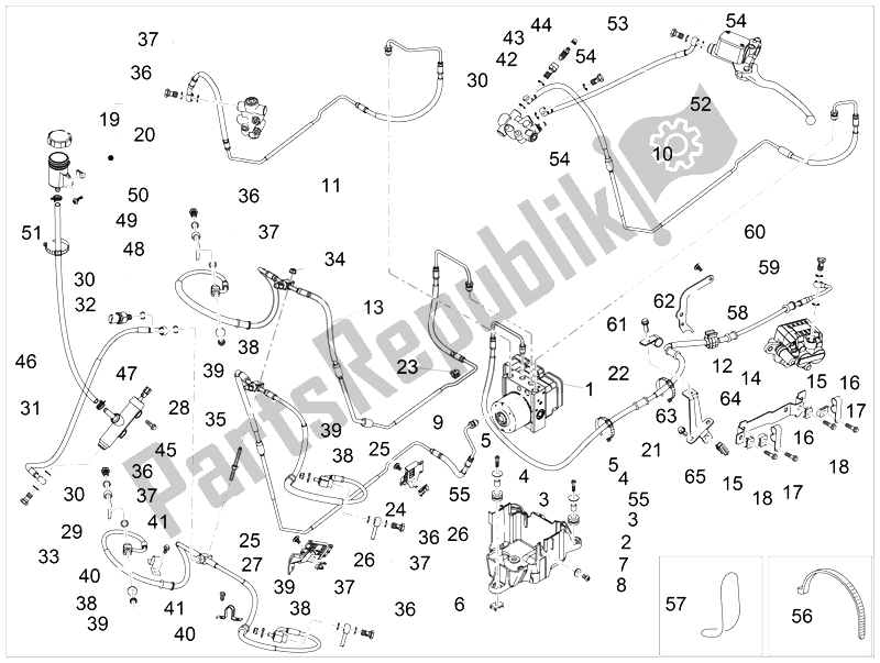 Todas as partes de Sistema De Freio Abs do Piaggio MP3 500 LT Business Emea 2014