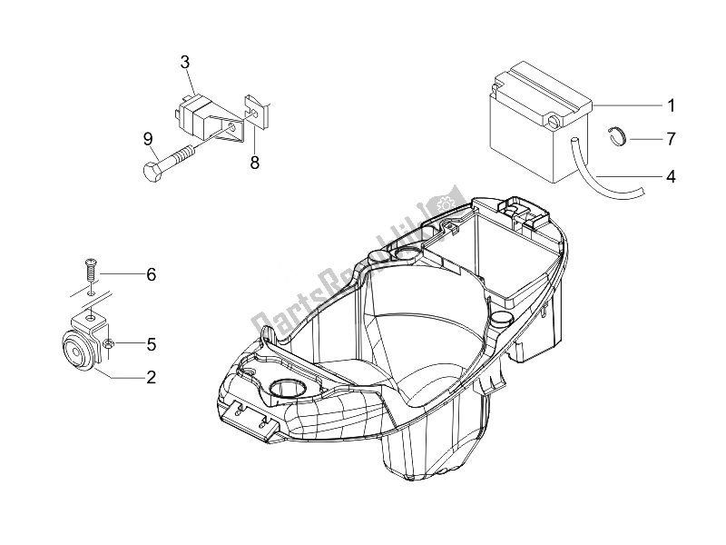 All parts for the Remote Control Switches - Battery - Horn of the Piaggio Liberty 50 4T PTT D 2007