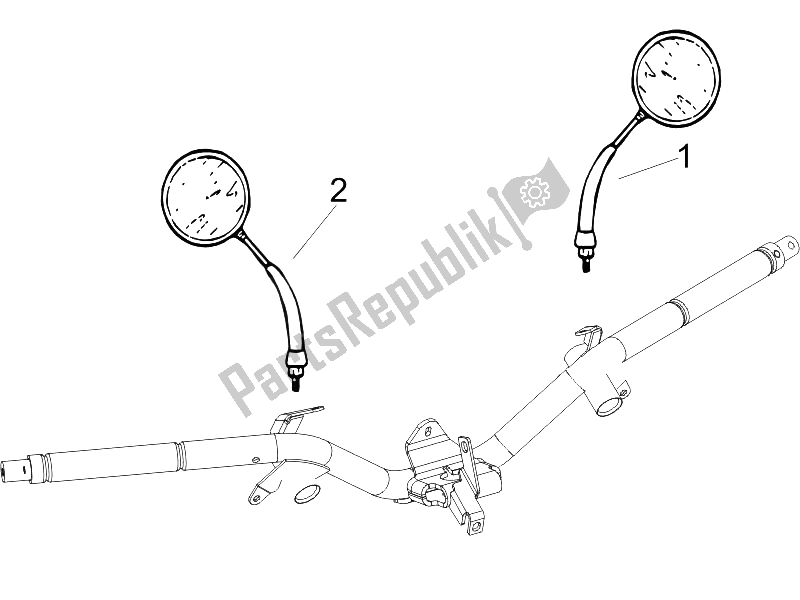 Toutes les pièces pour le Miroir (s) De Conduite du Piaggio Liberty 200 4T Sport E3 2006