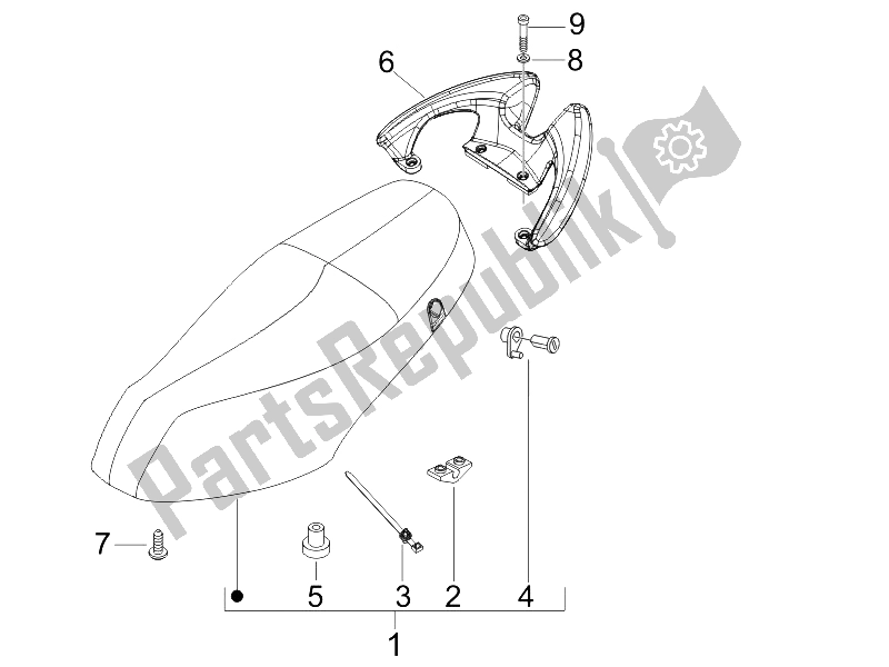 All parts for the Saddle/seats of the Piaggio FLY 100 4T 2008