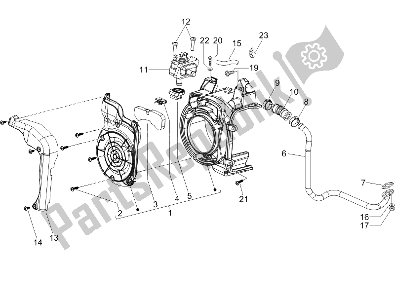 All parts for the Secondary Air Box of the Piaggio X8 125 Street Euro 2 2006