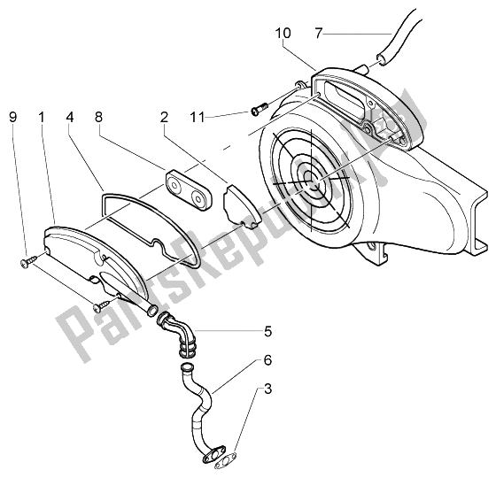 Toutes les pièces pour le Couvercle - Boîtier De Filtre à Air Secondaire du Piaggio Liberty 50 4T 2001