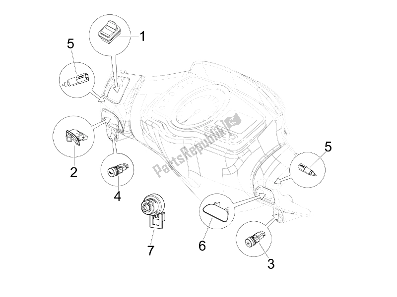 Toutes les pièces pour le Sélecteurs - Interrupteurs - Boutons du Piaggio NRG Power DD 50 2007