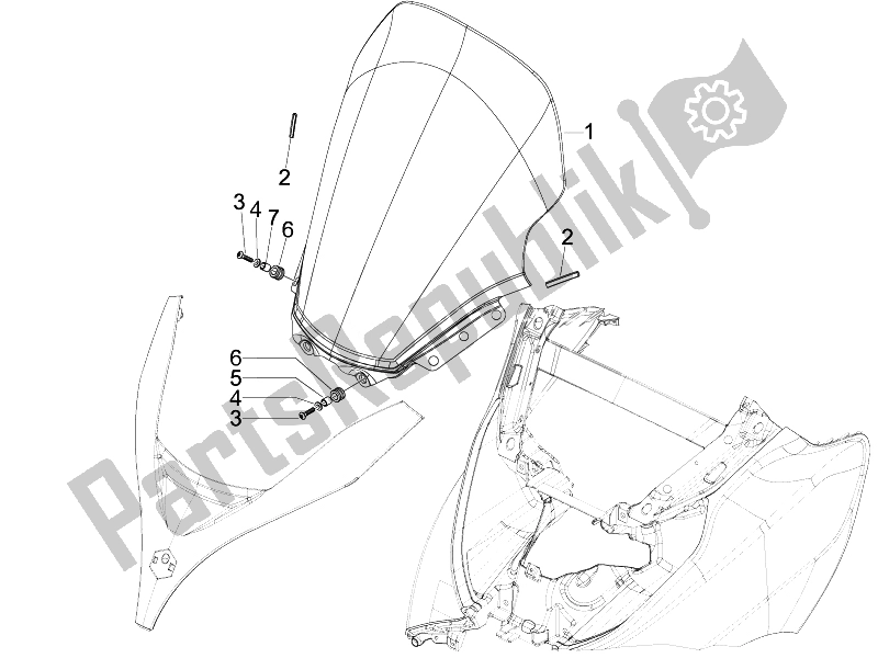 Toutes les pièces pour le Pare-brise - Verre du Piaggio MP3 300 IE MIC 2010