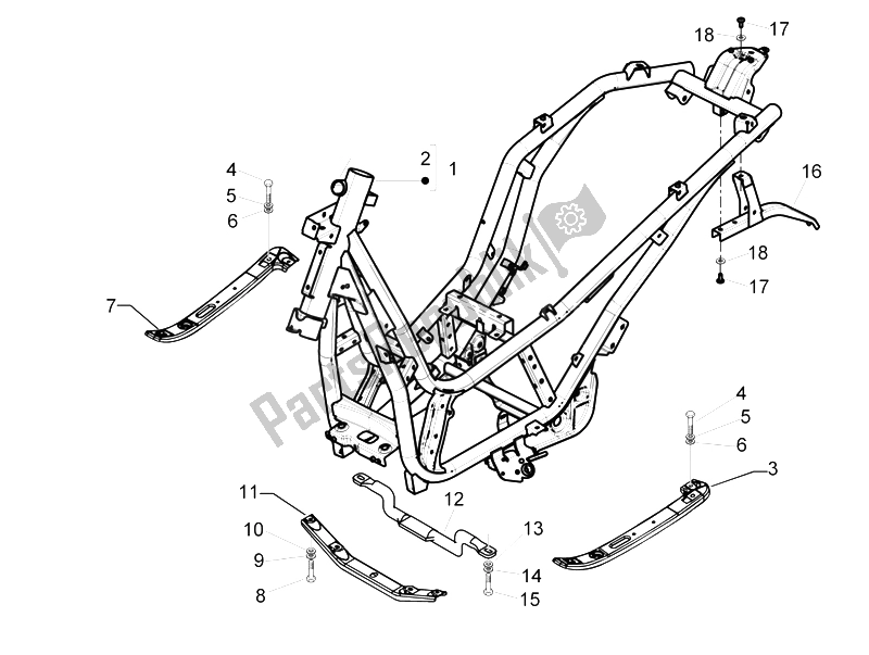 All parts for the Frame/bodywork of the Piaggio BV 350 4T 4V IE E3 ABS USA 2015