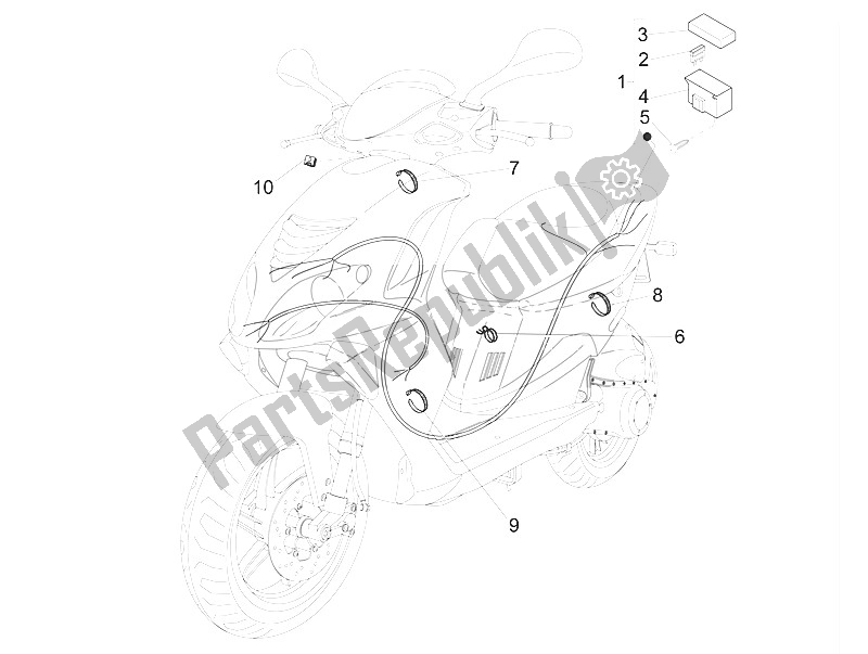 All parts for the Main Cable Harness of the Piaggio NRG Power DD H2O CH 50 2011