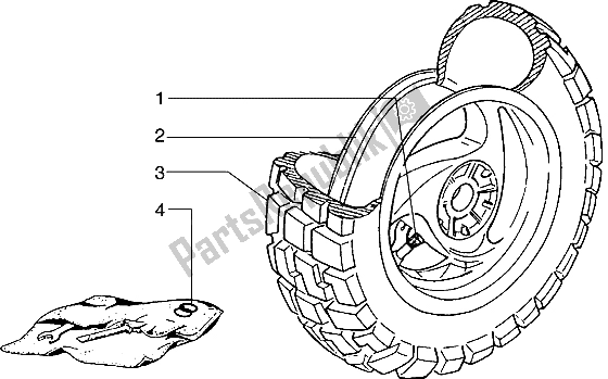 Toutes les pièces pour le Roue Arrière du Piaggio Typhoon 50 1999