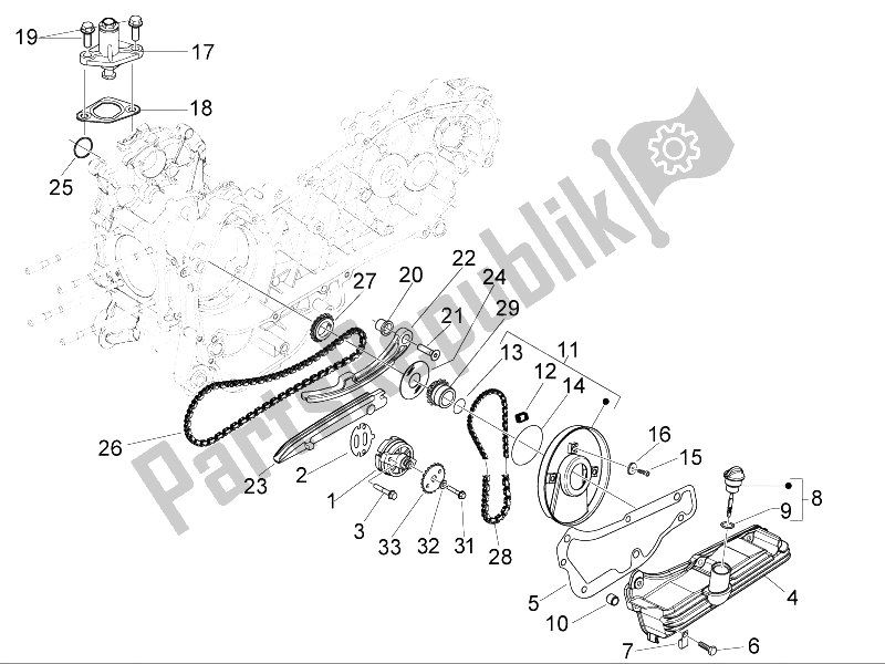 All parts for the Oil Pump of the Piaggio FLY 150 4T 2006