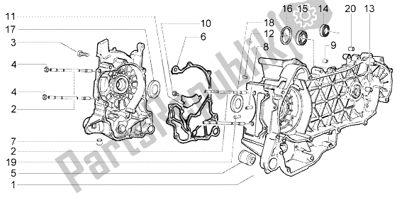 Todas las partes para Caja Del Cigüeñal de Piaggio BV 200 U S A 2005