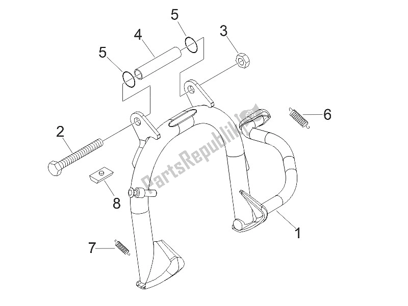 All parts for the Stand/s of the Piaggio FLY 50 4T 4V USA 2011