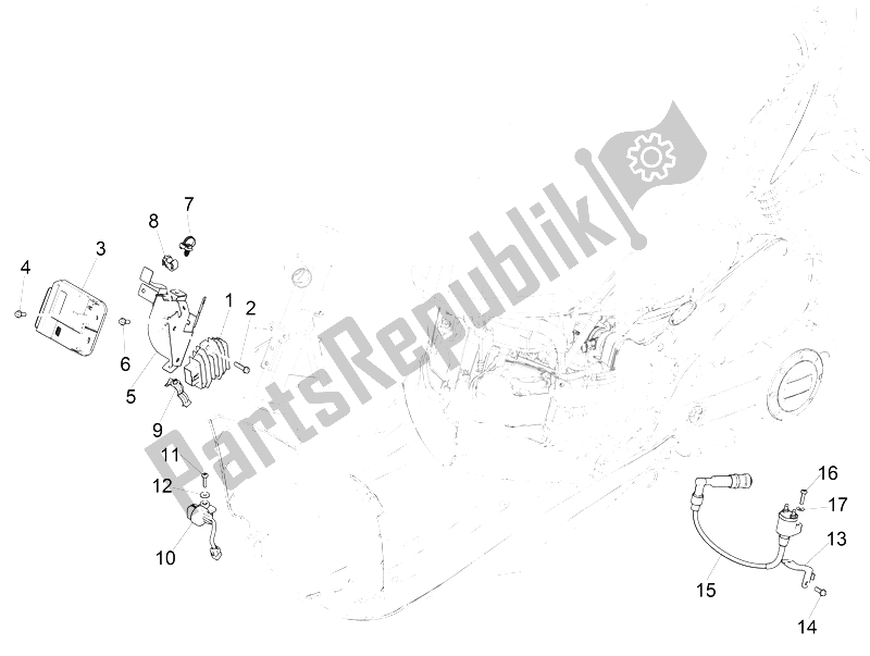 All parts for the Voltage Regulators - Electronic Control Units (ecu) - H. T. Coil of the Piaggio Liberty 50 Iget 4T 3V EU 2015