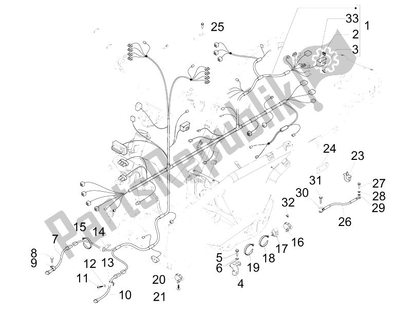 All parts for the Main Cable Harness of the Piaggio MP3 300 4T 4V IE LT Ibrido 2010