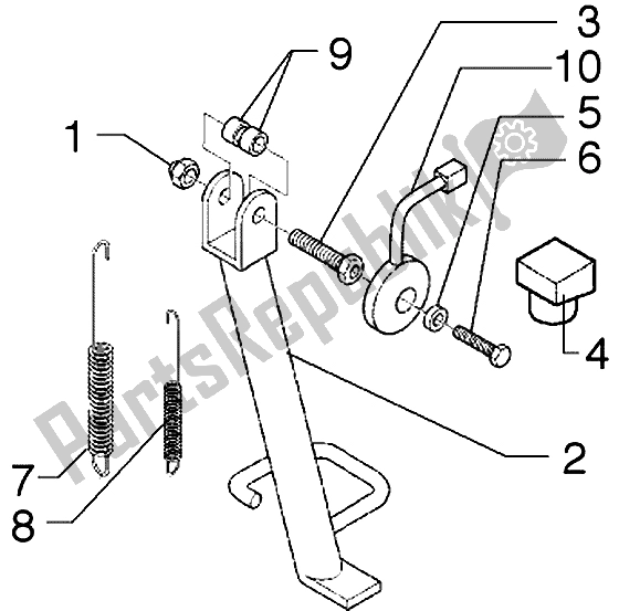 Todas as partes de Suporte Lateral do Piaggio X9 500 2004