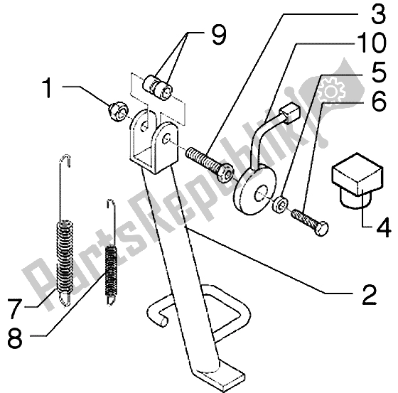 Toutes les pièces pour le Béquille Latérale du Piaggio X9 500 2004