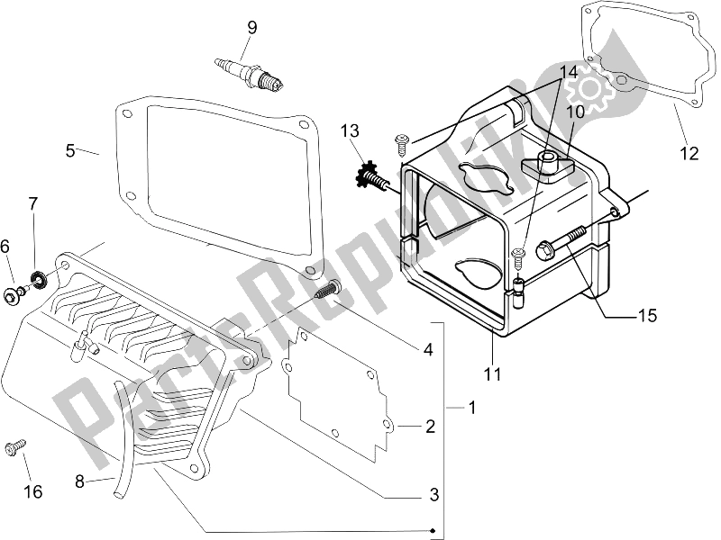 Tutte le parti per il Coperchio Della Testata del Piaggio ZIP 50 4T 2006