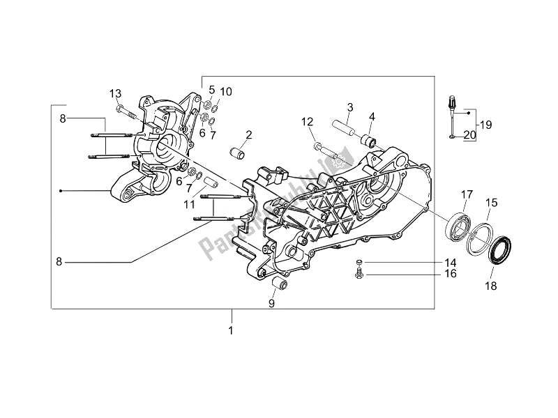 Toutes les pièces pour le Carter du Piaggio NRG Power DT Serie Speciale 50 2007